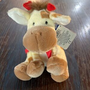 Russ Berrie Applause Baby Giraffe Cream and Brown Plush Toy NWT Vintage 90th
